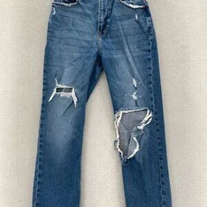 Abercrombie & Fitch Curve Love Jeans Women's 23/000 Short Ankle Straight Blue